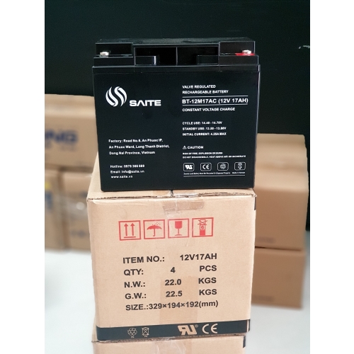 BÌNH ẮC QUY SAITE 12V-17AH