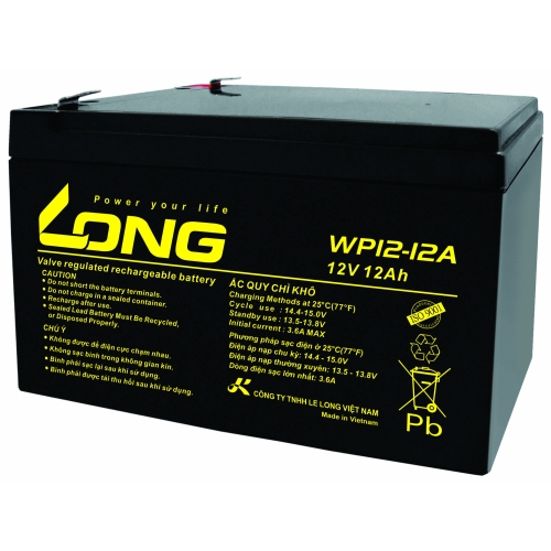 ẮC QUY KÍN KHÍ (VRLA AGM) LONG 12V-12Ah, WP12-12A