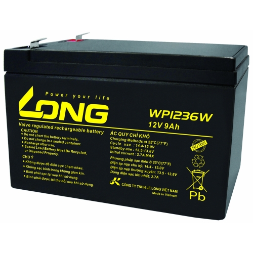 ẮC QUY KÍN KHÍ (VRLA AGM) LONG 12V-9Ah, WP1236W