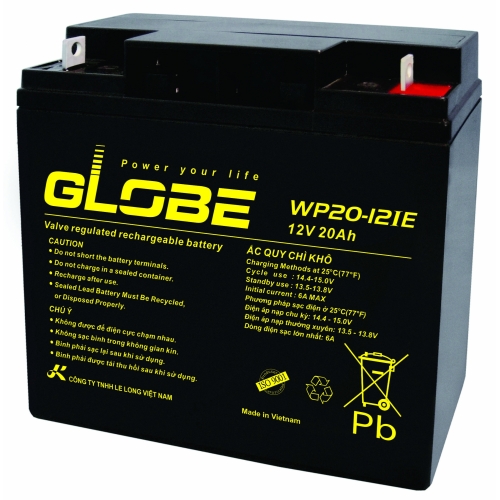 ẮC QUY KÍN KHÍ (VRLA AGM) GLOBE 12V-20Ah, WP20-12IE, F3-M5