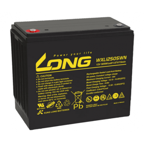 ẮC QUY KÍN KHÍ (VRLA AGM) LONG 12V 505WPC-1.67VPC-15Min, WXL12505WN
